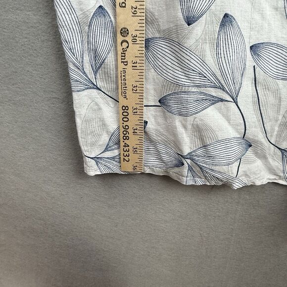 Prontomoda Made in Italy 100% Linen Blue Floral Dress Cottage Beachy Boho Sz L - Picture 5 of 7